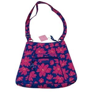 Vera Bradley Hipster Bag in Art Poppies Blue and Pink